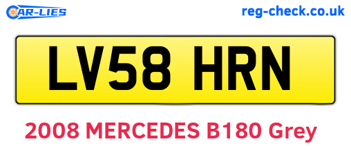LV58HRN are the vehicle registration plates.