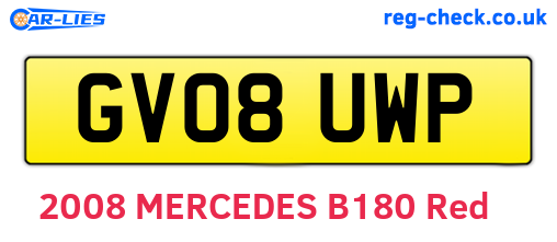 GV08UWP are the vehicle registration plates.