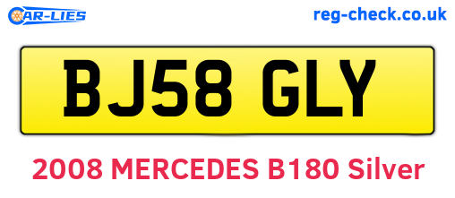 BJ58GLY are the vehicle registration plates.