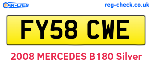 FY58CWE are the vehicle registration plates.