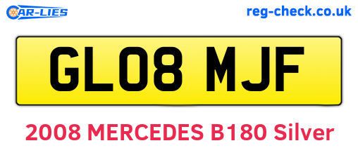 GL08MJF are the vehicle registration plates.