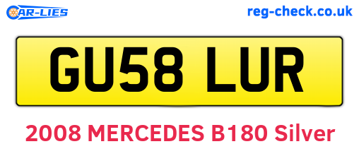 GU58LUR are the vehicle registration plates.
