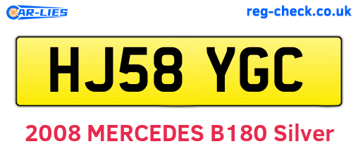 HJ58YGC are the vehicle registration plates.