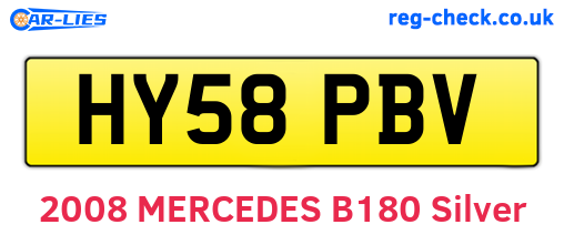 HY58PBV are the vehicle registration plates.