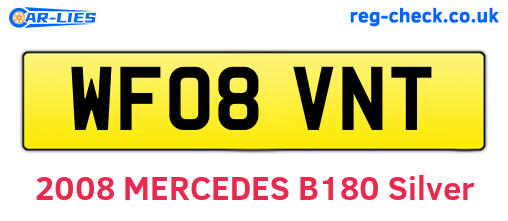 WF08VNT are the vehicle registration plates.