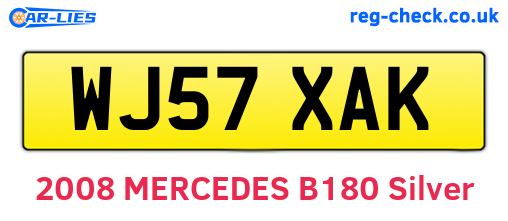 WJ57XAK are the vehicle registration plates.