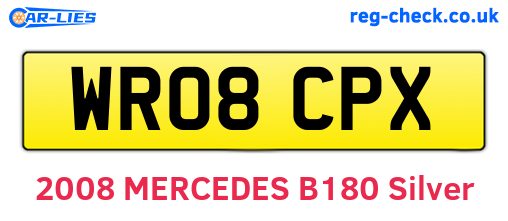 WR08CPX are the vehicle registration plates.