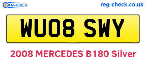 WU08SWY are the vehicle registration plates.