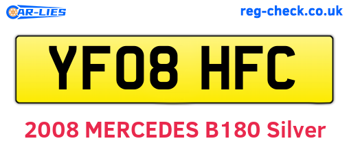 YF08HFC are the vehicle registration plates.