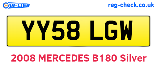 YY58LGW are the vehicle registration plates.