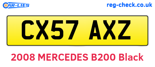 CX57AXZ are the vehicle registration plates.