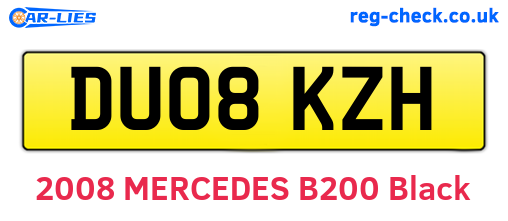 DU08KZH are the vehicle registration plates.