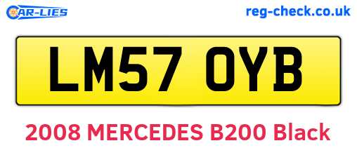 LM57OYB are the vehicle registration plates.