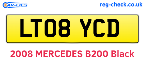 LT08YCD are the vehicle registration plates.