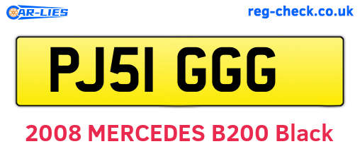 PJ51GGG are the vehicle registration plates.