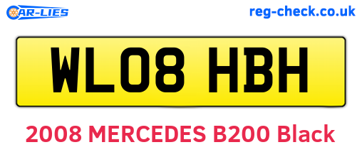 WL08HBH are the vehicle registration plates.