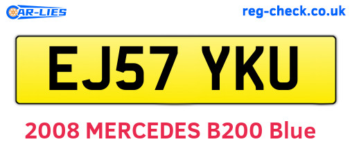 EJ57YKU are the vehicle registration plates.