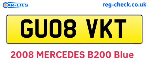 GU08VKT are the vehicle registration plates.