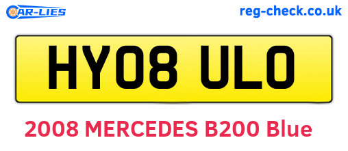 HY08ULO are the vehicle registration plates.