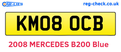 KM08OCB are the vehicle registration plates.