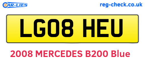 LG08HEU are the vehicle registration plates.