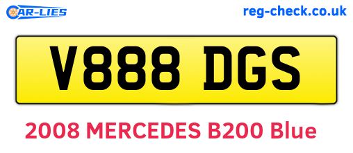 V888DGS are the vehicle registration plates.