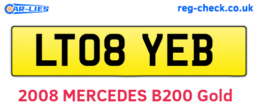 LT08YEB are the vehicle registration plates.