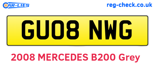 GU08NWG are the vehicle registration plates.