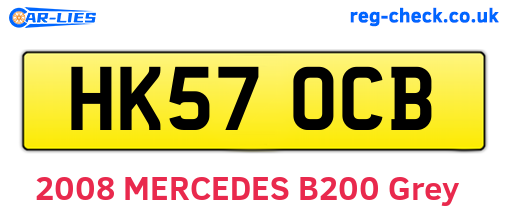 HK57OCB are the vehicle registration plates.
