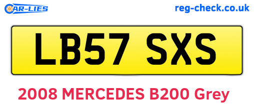 LB57SXS are the vehicle registration plates.