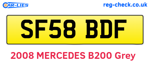 SF58BDF are the vehicle registration plates.