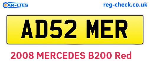AD52MER are the vehicle registration plates.