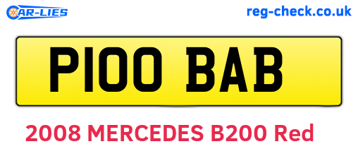 P100BAB are the vehicle registration plates.