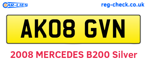 AK08GVN are the vehicle registration plates.