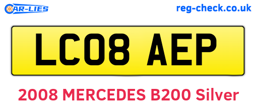 LC08AEP are the vehicle registration plates.