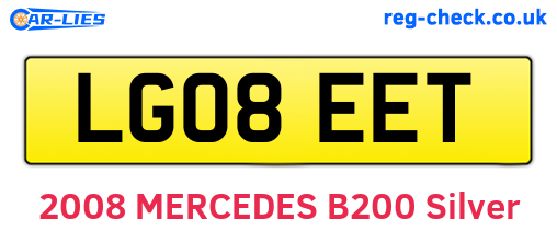 LG08EET are the vehicle registration plates.