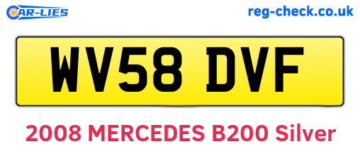 WV58DVF are the vehicle registration plates.