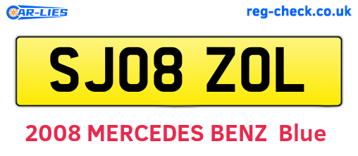 SJ08ZOL are the vehicle registration plates.