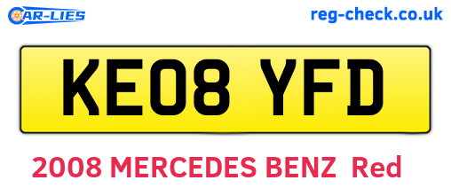 KE08YFD are the vehicle registration plates.
