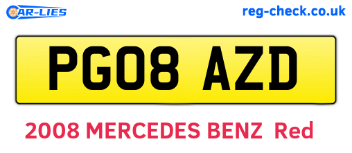 PG08AZD are the vehicle registration plates.
