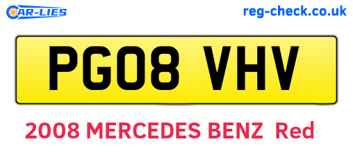 PG08VHV are the vehicle registration plates.