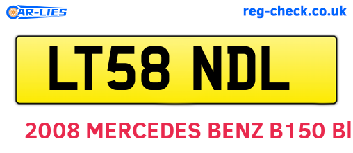 LT58NDL are the vehicle registration plates.