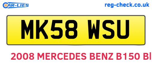 MK58WSU are the vehicle registration plates.
