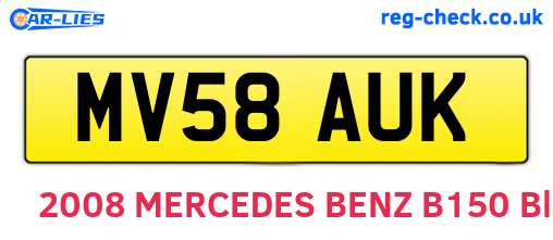 MV58AUK are the vehicle registration plates.