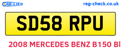 SD58RPU are the vehicle registration plates.