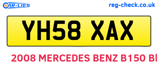 YH58XAX are the vehicle registration plates.