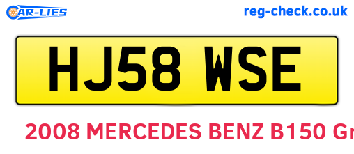 HJ58WSE are the vehicle registration plates.
