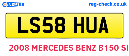 LS58HUA are the vehicle registration plates.