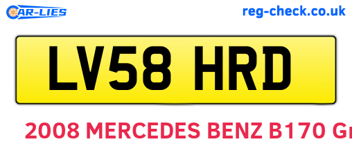 LV58HRD are the vehicle registration plates.
