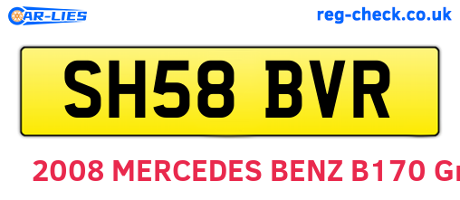 SH58BVR are the vehicle registration plates.